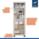 Ver imagem 6 de Conjunto Estante Flex 5 Prateleiras e Escrivaninha com 1 Porta Branco 100% MDF