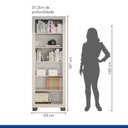 Ver imagem 5 de Conjunto Estante Flex 5 Prateleiras e Escrivaninha com 1 Porta Branco 100% MDF
