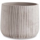 Ver imagem 4 de Kit Cachepot em Cimento Cinza com Listras Brancas - 3 Pcs