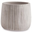 Ver imagem 3 de Kit Cachepot em Cimento Cinza com Listras Brancas - 3 Pcs