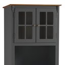 Ver imagem 2 de Cristaleira 4 Portas 3 Prateleiras e 1 Gaveta e Nicho Hannover 60810 Linz Móveis - Cinza/imbuia