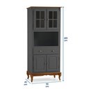 Ver imagem 4 de Cristaleira 4 Portas 3 Prateleiras e 1 Gaveta e Nicho Hannover 60810 Linz Móveis - Cinza/imbuia