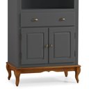 Ver imagem 3 de Cristaleira 4 Portas 3 Prateleiras e 1 Gaveta e Nicho Hannover 60810 Linz Móveis - Cinza/imbuia