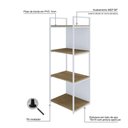 Ver imagem 4 de Estante 04 Prateleiras c/Fundo Yon 45cm Est.Branca