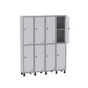 Ver imagem 3 de Armário Locker Guarda Volume Aço Light 8 Portas 138x179,5cm com Prateleira Interna Cinza/Branco