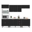 Ver imagem 3 de Cozinha Pérola com Tampo 5 Peças Torre Quente Aéreo 3 Portas Balcão 120 Balcão 80 e Basculante Yescasa