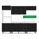 Ver imagem 5 de Cozinha Pérola com Tampo 5 Peças Torre Quente Aéreo 3 Portas Balcão 120 Balcão 80 e Basculante Yescasa