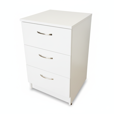 Gaveteiro 3 Gavetas Mdf com 2 Compartimentos Secretos, Gaveta Secreta - Branco