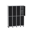 Ver imagem 3 de Armário Locker Guarda Volume Aço Light 8 Portas 138x179,5cm com Prateleira Interna Cinza/Preto