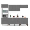 Ver imagem 3 de Cozinha Pérola com Tampo 5 Peças Torre Quente Aéreo 3 Portas Balcão 120 Balcão 80 e Basculante Yescasa