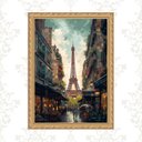 Ver imagem 1 de Quadro Moldura Dourada Arte Paris 24x18cm:com Vidro