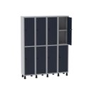 Ver imagem 3 de Armário Locker Guarda Volume Aço Light 8 Portas 138x179,5cm com Prateleira Interna Cinza/Azul