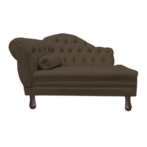 Recamier Sofá Direito Larissa 120cm Sala Suede Marrom - Incasa Decor