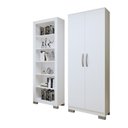 Ver imagem 2 de Conjunto Estante Flex 5 Prateleiras e Armário Multiuso 2 Portas Branco