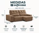 Ver imagem 2 de Sofá Retrátil e Reclinável com Molas Itália 2,20m - Castor