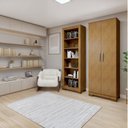 Ver imagem 3 de Conjunto Estante Flex 5 Prateleiras e Armário Multiuso 2 Portas Cinamomo Marrom