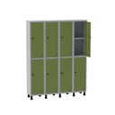 Ver imagem 3 de Armário Locker Guarda Volume Aço Light 8 Portas 138x179,5cm com Prateleira Interna Cinza/Verde