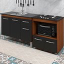 Ver imagem 2 de Balcao Cooktop 4 Bocas e Pia 120cm Savana Preto Mobbs