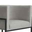 Ver imagem 5 de Kit 2 Poltrona Luana Linho Bege Base Preta Sala Luxo - Fm