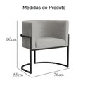 Ver imagem 7 de Kit 2 Poltrona Luana Linho Bege Base Preta Sala Luxo - Fm