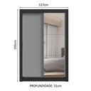 Ver mais imagens de Guarda-roupa Solteiro 2 Portas de Correr com Espelho 2 Gavetas Preto/cinza Vivare Madesa Preto/cinza