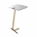 Ver imagem 2 de Mesa Lateral para Sofá Branca com Base em Metal
