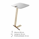 Ver imagem 3 de Mesa Lateral para Sofá Branca com Base em Metal