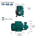 Ver imagem 6 de Bomba Monoestágio Tp-60 Jr 1/2 Cv Monofásico Motor Thebe Ip44 127v