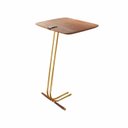 Ver imagem 2 de Mesa Lateral para Sofá Castanho com Base em Metal