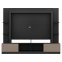Ver imagem 3 de Estante Com Suporte Tv 65" E 2 Portas Oslo Multimóveis V3386 Preta/Lacca Fumê Preto/Lacca Fumê