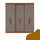 Ver imagem 3 de Guarda Roupa Casal 6 Portas Lugano Cinza/Carvalho/Fendi