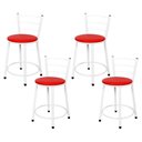 Ver imagem 1 de 4 Banquetas Baixa para Cozinha Epoxi Branca Vermelho