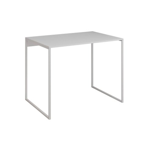 Mesa para Escritório Industrial Base Ferro Branco Tampo Mdp Branco 110x50