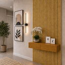 Ver imagem 3 de Aparador Suspenso 90cm com Painel Ripado MDF Decorativo Sala:Naturalle