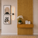 Ver imagem 2 de Aparador Suspenso 90cm com Painel Ripado MDF Decorativo Sala:Naturalle