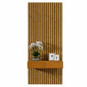 Ver imagem 1 de Aparador Suspenso 90cm com Painel Ripado MDF Decorativo Sala:Naturalle