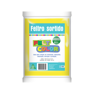Feltro Feltcolor Liso Amarelo Canário- 70cm X 50cm
