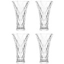 Ver imagem 1 de Kit 4 Vasos de Vidro Decorativo Lyor Diamond Transparente 13x20cm para Plantas Arranjos Flores