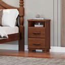 Ver imagem 2 de Mesa Cabeceira 2 Gavetas com Nicho Ouro Café - Fn