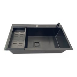 Cuba Gourmet Quadrada Aço Inox 304 78x45cm e Torneira Preta - 2