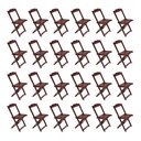 Ver imagem 4 de Kit 6 Conjuntos De Mesa Com 4 Cadeiras De Madeira Dobravel 70X70 Imbuia - Marrom