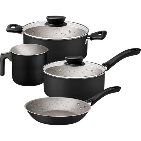 Conjunto de Panelas Tramontina Linz 4 Peças, Preto - 28299/004