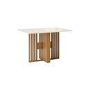 Ver imagem 2 de Mesa de Jantar 4 Lugares 120cm Tampo MDF e Vidro Canto Reto Larah