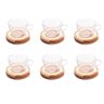 Conjunto com 6 xícaras de chá e pires Teca champanhe 190ml - 1