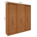 Ver imagem 4 de Guarda Roupa Casal 6 Portas Lugano Marrom/Carvalho