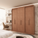 Ver imagem 1 de Guarda Roupa Casal 6 Portas Lugano Marrom/Carvalho