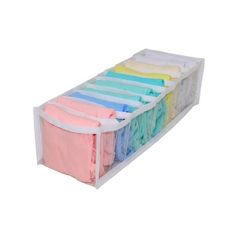 Colmeia Organizadora para Roupas de Bebê e Criança Body Camisetinhas em Pvc e Viés Branco 40cx15lx10