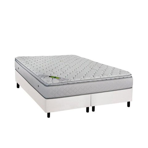 Cama Box Queen: Colchão Molas Ensacadas Luckspuma MasterPocket Luck Spring + Base CRC Courano