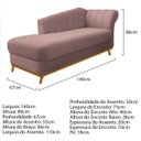 Ver imagem 4 de Kit Diva Recamier Vanessa 140cm Lado Esquerdo e 02 Poltronas Laura Linho - Doce Sonho Móveis RECAMIE