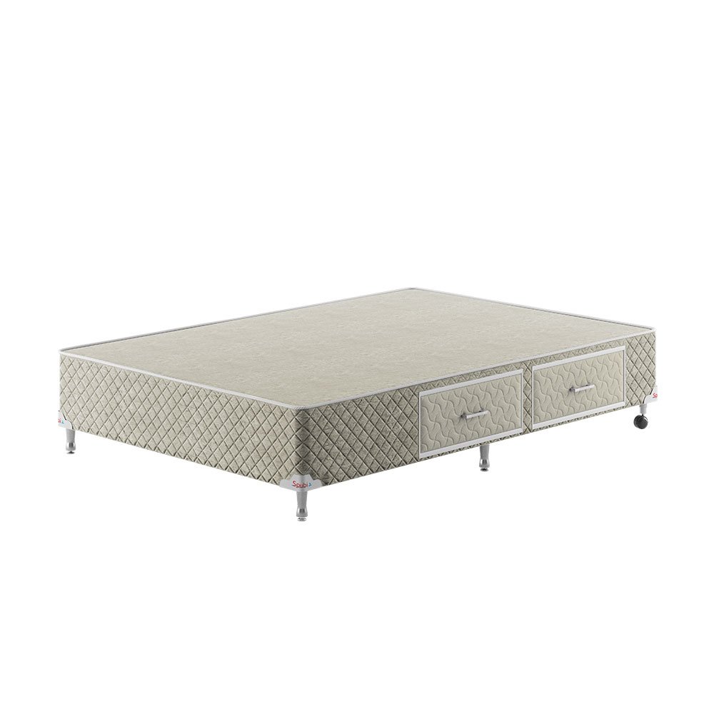 Base Box Gaveta Casal Spubio Spu + Incofal Bege 138x188x40cm